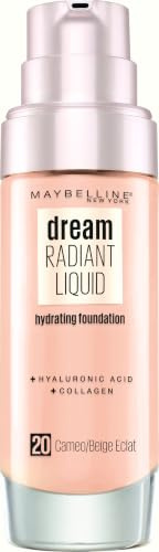 Maybelline New York Make Up, Dream Radiant Liquid Make-Up, Flüssige Foundation, Nr. 20 Cameo, 30 ml