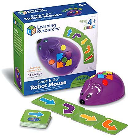Learning Resources Mint-Robotermaus Jack, ab 5 Jahren, Coding-Spielzeug für Kinder, Einführung in Programmierung & Logik, Lernspiel mit Programmierkarten