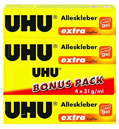 UHU Alleskleber extra BONUSPACK, Tuben 4x31g