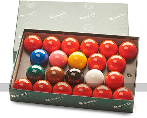 Aramith Standard-Snookerbälle in voller Größe (2 und 1/16 Zoll, 52,5 mm, mit 15 Rot)