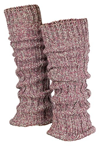 Piarini 1 Paar Grobstrick Stulpen Damen Bein - warme Winter Beinstulpen - One-Size Wolle Multicolour-rose