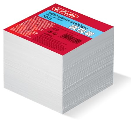 Herlitz 1603000 Zettelkastenersatzeinlage 9 x 9 cm, 700 Blatt, weiß (9 x 9 cm, 700 Blatt, Weiß)