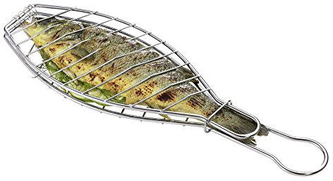 Küchenprofi BBQ Fischgrillzange EASY, Fischbräter, 43 cm, Edelstahl, K1066082800, Silber, Large