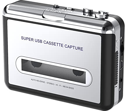 DIGITNOW! Cassette Capture tragbarer Kassetten-Player/Kassette auf MP3-Konverter, Kassette auf MP3/CD-Audio über USB