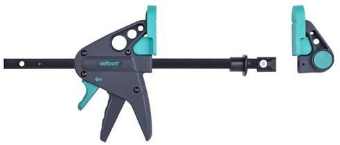 wolfcraft Werktischspanner PRO 65-150-W - Zum Spannen auf allen Tischen mit 20-mm-Bohrungen - 90 kg Spannkraft - Made in Europe - 3036000