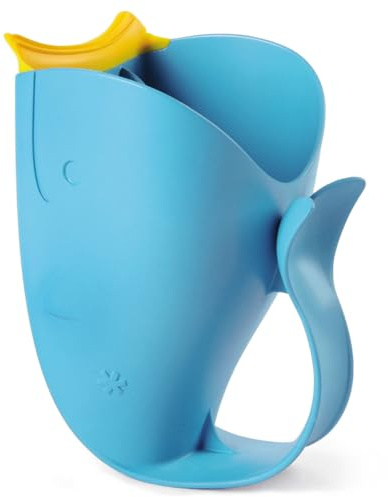 SKIP HOP Hop Moby Wal Rinser Becher, zum tränenfreien Haarewaschen, Shampooschutz, Wasserfall, Spülapparat, Spritzschutz, blau, 235103, 1 Stück (1er Pack)