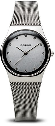 Bering Damen Quarz Uhr | Armbanduhr 27 mm Edelstahlgehäuse und Zifferblatt | Milanaisearmband | Saphierglas | 3 ATM | 12927