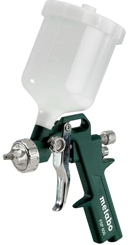 metabo Druckluft-Farbspritzpistole FSP 600-4.5 bar Arbeitsdruck, 240 l/min Luftbedarf, 0.6 kg - Stufenlos einstellbar, präzise Farbauftrag, für Wandgestaltung, Möbel, Zäune - Inkl. Zubehör