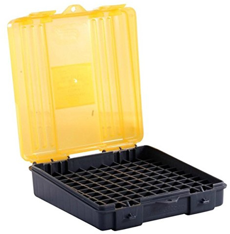 PLANO 122700 Patronenbox für Faustfeuerwaffen, für 100 Patronen im Kaliber .45 ACP, .40 S&W, 10 mm, Grün
