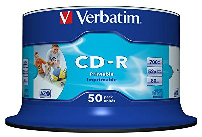 Verbatim CD-R AZO 700 MB - 52-fache Brenngeschwindigkeit - CD-Rohlinge - Bedruckbar - 50 Stück Spindel