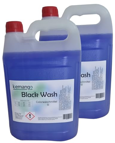 Bemango Color-Flüssigwaschmittel Black Wash 2x5l für dunkle Wäsche | Farberhaltend, Phosphatfrei, 30 bis 95°C anwendbar, Herb, schwarze Wäsche
