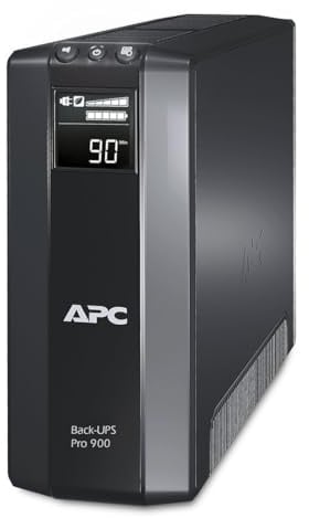 APC by Schneider Electric Back UPS PRO USV 900VA Leistung - BR900G-GR - inkl. 150.000 Euro Geräteschutzversicherung (5-Schuko Ausgänge, Stromsparfunktion, Multifunktionsdisplay)