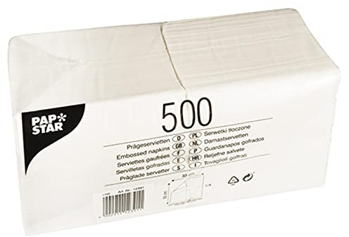 PAPSTAR Servietten, 330 x 330 mm, 1lagig, weiß 12391, Weiss/opulenter Garten, 16" x 16"