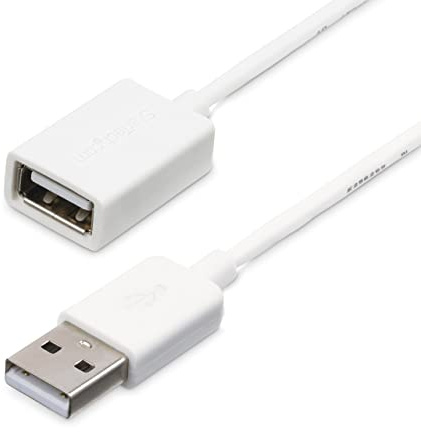 StarTech.com 1m USB 2.0 Verlängerungskabel A auf A - Stecker/Buchse - Weiß - USB A (St) auf USB A (Bu) Verlängerung