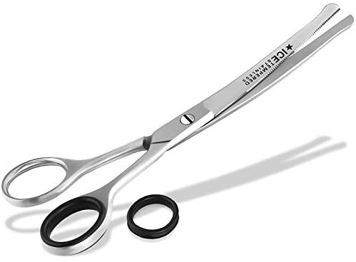Exklusive Fellschere Pfotenschere Gebogen Haarschere Hundehaar-Schere (14,0 cm)