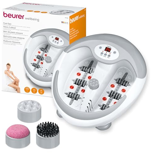 Beurer FB 50 Fußbad, mit Fußreflexzonenmassage, Pediküre-Aufsätze, Wasserheizung, Sprudelmassage, Infrarot-Lichtpunkte und Magnetfeld Anwendung | 1 Stück (1er Pack)