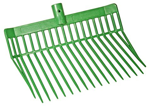 Kerbl Dunggabel Premium, Mistgabel, ohne Stiel, grün, Kunststoff, 39x33x12,5cm, 17 Zinken, Landwirte, Pferdebesitzer, leicht, einzeln geprüft