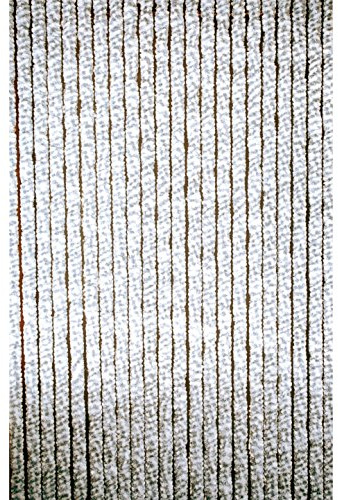 Türvorhang Flauschvorhang Sichtschutz Vorhang grau weiß 90 x 200 cm