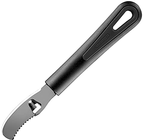 Westmark Orangenschäler mit Kanneliermesser, Länge: 19 cm, Rostfreier Edelstahl/Kunststoff, Gentle, Schwarz, 28342270