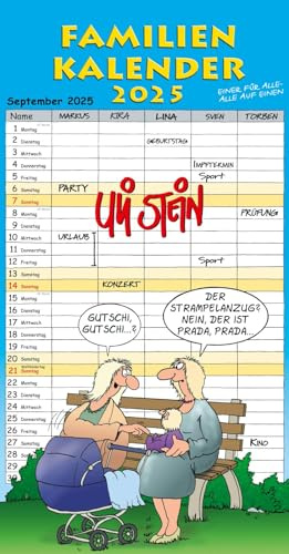 Uli Stein Familienkalender 2025: Familienplaner mit 5 Spalten: Kalender für die Familie: Urlaub, Geburtstage, Termine auf einen Blick! (Uli Stein Kalender 2025)