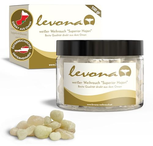 Levona Weihrauch Oman 100g - Naturreines Räucherwerk Boswellia Sacra Zum Räuchern - Weißer Al-Hojari Für Räucherstövchen - Frankincense Räucherharz Luban