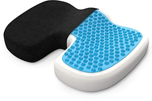 bonmedico Sitzkissen orthopädisch - Memory Foam Gel Steißbeinkissen - Ergonomisches Sitzkissen für Auto & Bürostuhl, Rollstuhlkissen - Wellness Schwarz Velours (Standard), 45x35x7cm, 40-90kg