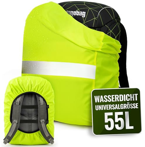 Movoja 55L Regenschutz Rucksack – Wasserdicht & Winddicht I Für Schulranzen & Rucksäcke I Regenschutz Schultaschen Regenhaube Schulranzen Tonister Regenhülle Wasserschutz Regenüberzug Backpack cover