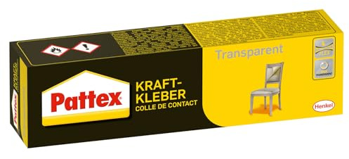 Pattex Kraftkleber Transparent, Klebstoff mit hoher Haftkraft und Wärmefestigkeit, starker & glasklarer Kleber, Transparent, 1 x 125g Tube