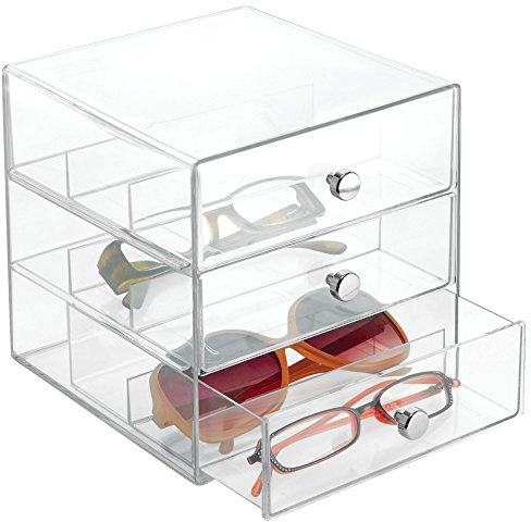 iDesign 35330EU Clarity 3-Schubladenturm für Brillen, durchsichtig