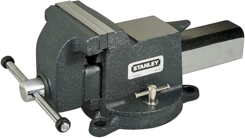 STANLEY Multiachsen Schraubstock Maxsteel - Schraubstock für Werkstatt (schwere Ausführung, 95 mm Ausladung, 125 mm Spannweite, 1800 kg Spannkraft) 1-83-067
