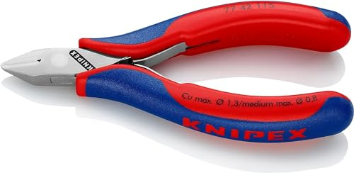 KNIPEX Elektronik-Seitenschneider, 77 42 115 | Mit durchgestecktem Gelenk mit Mehrkomponenten-Hüllen 115 mm