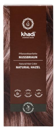 khadi NUSSBRAUN Pflanzenhaarfarbe - Haarfarbe für glänzendes bis zu sattem Schokoladenbraun - Naturhaarfarbe - 100% zertifizierte Naturkosmetik - 100g