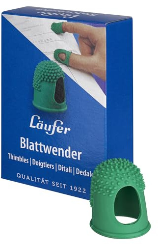 Läufer 77511 Blattwender Größe 5, Ø 22 mm, grün, Latex-frei, mit feinen Gumminoppen, Schachtel mit 10 Stück