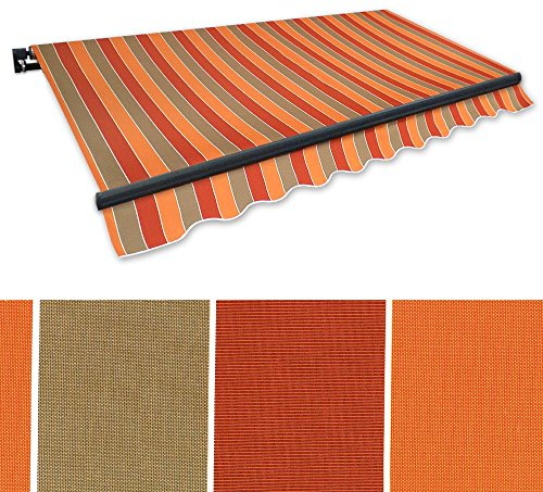 Jawoll Gelenkarm-Markise 3 x 2,5 m braun-Terracotta (Profilfarbe: Anthrazit) Sonnenschutz Alu Markise Schattenspender Sonnensegel