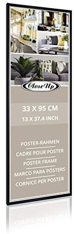 Close Up Poster-Rahmen, Bilderrahmen - 33 x 95 cm - Schwarz, Wechselrahmen aus Kunststoff