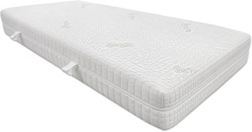 Dibapur Q XXL Soft 9 Zonen Orthopädische Kaltschaummatratze (90x200) x ca.23,5 cm Kern mit gesteppten Doppeltuchbezug ca. 25 cm (H2) Made in Germany