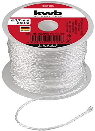 kwb Maurer-Schnur 50 Meter, weiß, Richtschnur für Pflaster-und Maurerarbeiten 1,7 mm, Lotschnur für div. Anwendungen