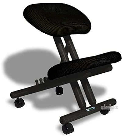 cinius Ergonomischer Stuhl Orthopädischer Kniestuhl Computerstuhl Kniehocker Stoff Schwarz Farbe