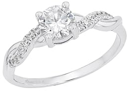 s.Oliver Zirkoniaring für Damen, 925 Sterling Silber, Rhodiniert, Größe: 52