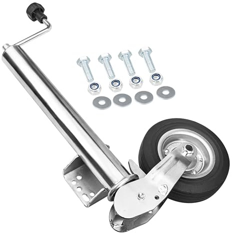 otgerlensker products Anhänger Stützrad Automatik 60 mm klappbar | Stützlast 400 kg mit Montiersatz | Hochleistungs Stützrad für Trailer und PKW Anhänger, Robustes und Verstellbares Stützrad