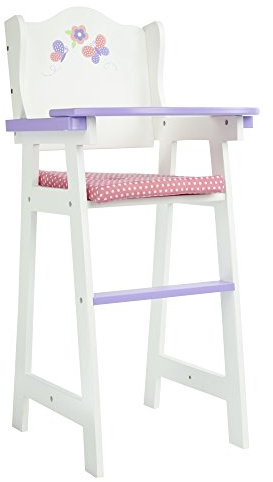 Puppenhochstuhl Holz Puppenzubehör Puppen-Möbel Weiß Olivias World TD-0098A | Spielen