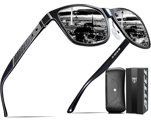 ATTCL Sonnenbrille Herren Polarisiert UV400 AL-MG Verspiegelt Autofahren | Leicht,HD TAC Linse, Blendschutz, Rutschfest,Verstellbare Nasenpolster,Rechteckig Rahmen, Modern, Wanderung, Reise, Cat 3
