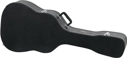 ROCKTILE 4/4 Gitarrenkoffer für 12-String Westerngitarre (gepolsterter Gigbag, integriertes Innenfach, abschliessbar) Schwarz