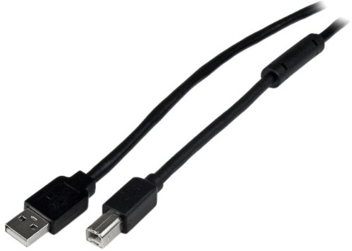 StarTech.com 20m aktives USB 2.0 A auf B Kabel - Stecker/Stecker - USB Druckerkabel 1x USB A / 1x USB B - Schwarz