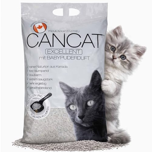 2x15 kg CANCAT Excellent kanadische Premium Katzenstreu Klumpstreu Babypuderduft