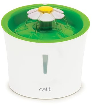 Catit Flower Fountain, Blumentrinkbrunnen für Katzen, 3L, weiß/grün, 1 Stück (1er Pack)