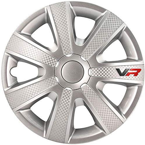 AUTO-STYLE Satz Radzierblenden VR 14-Zoll Silber/Karbon-Look/Logo