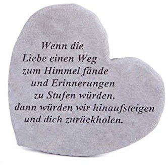 Gedenkstein "Wenn die Liebe..." aus Steinguss 17 x 15 cm Grabschmuck