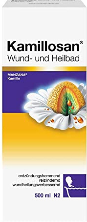 Kamillosan Wund und Heilbad: Kamille-Badezusatz für Sitzbad, gegen Juckreiz, Hämorrhoiden-Beschwerden, Hautentzündungen, 500 ml