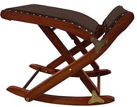 MEDOSAN Beinschaukel | Beinwippe | Relaxschaukel | zusammenklappbar | Massivholz | mit hochwertigem Kunstleder-Bezug | 3fach höhenverstellbar